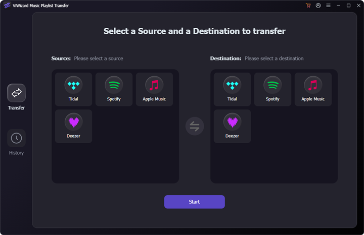 viwizard music playlist transfer main interface