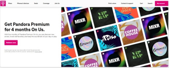 4 month free pandora premium trial tmobile