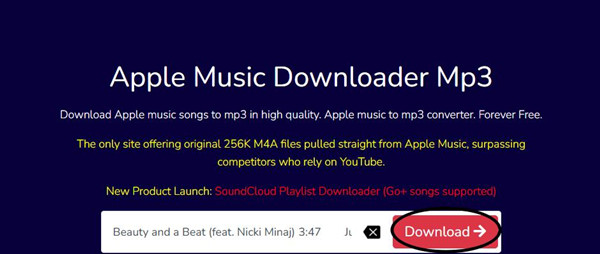aaplmusicdownlaoder paste apple music link download