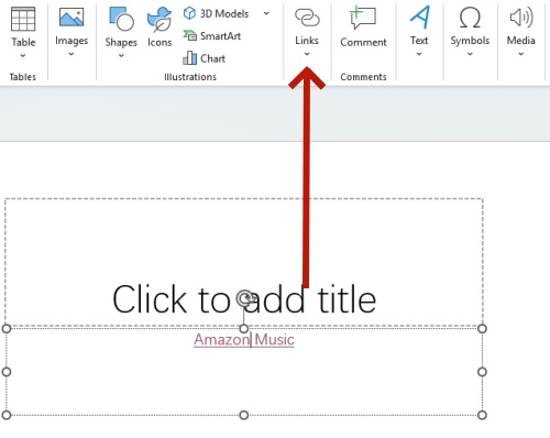 add amazon music as link to powerpoint