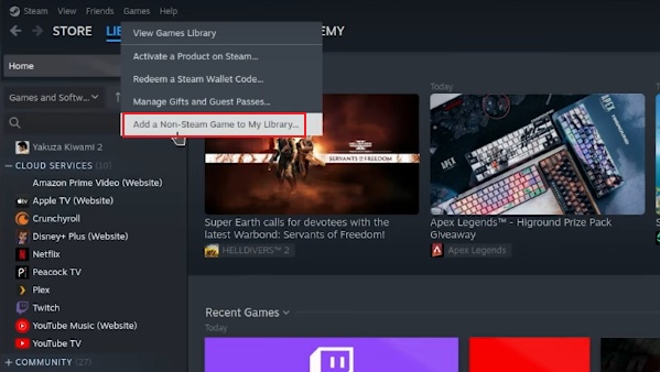 add netflix to non steam games