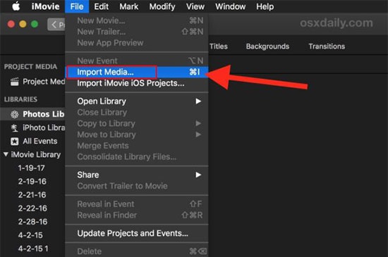 add song to imovie library mac