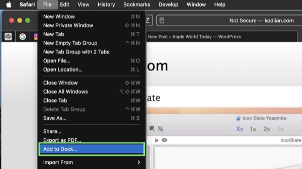 add to dock safari