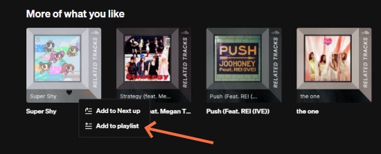 add to playlist soundcloud