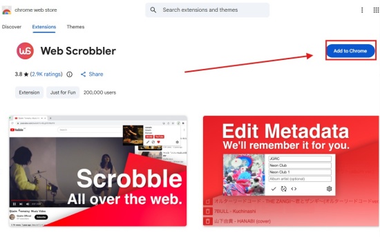 add web scrobbler to chrome