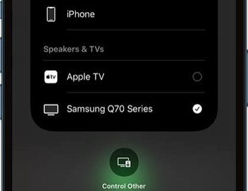 airplay select samsung tv