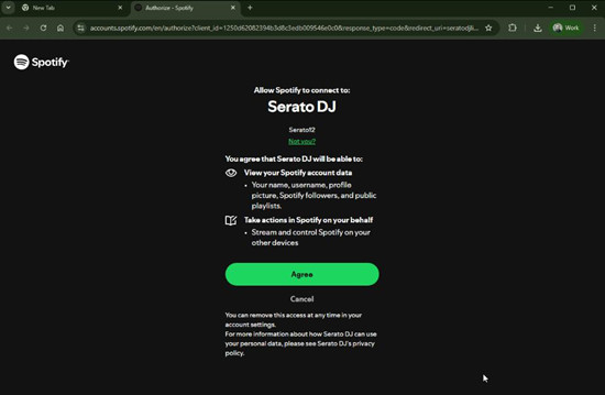 allow spotify to connect to serato dj