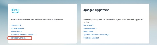 amazon alexa developer console
