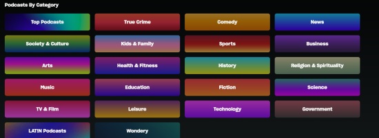 amazon music podcast by genre