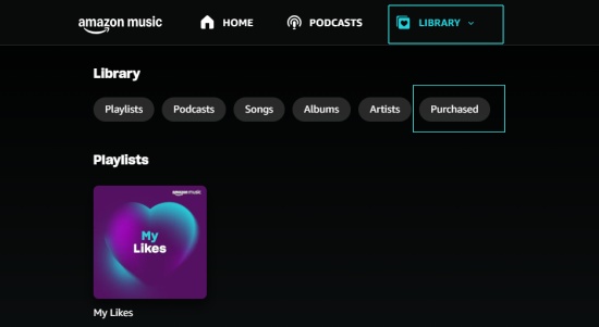 amazon music purchased music web player