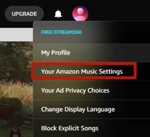 amazon music settings web