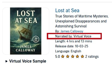an audible audiobook labelled as virual voice