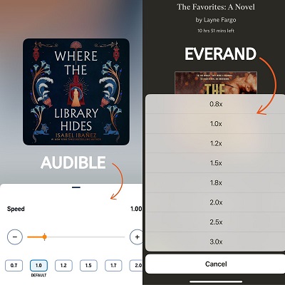 audible vs everand variable speed