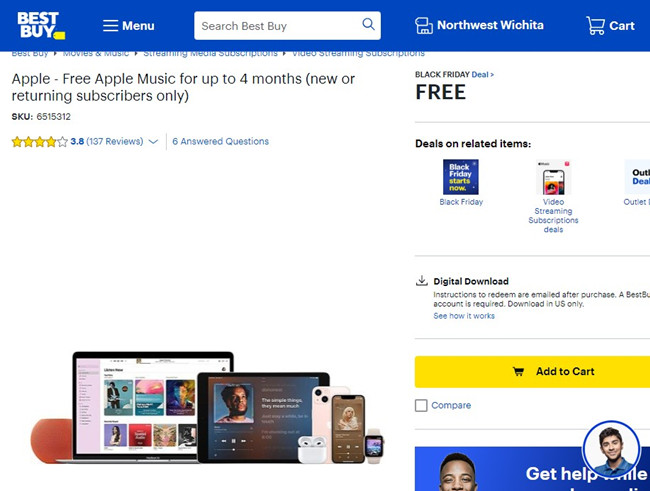 best buy apple music 6 months free