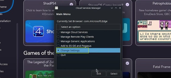 change setting steam deck