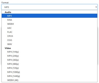 choose mp3 for loaderto download