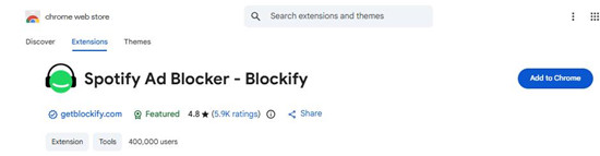 chrome web store spotify ad blocker blockify