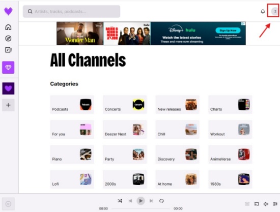 click deezer website profile picture