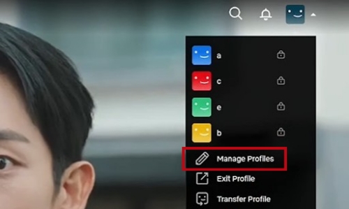 click manage profiles on netflix web player to change the profile pic