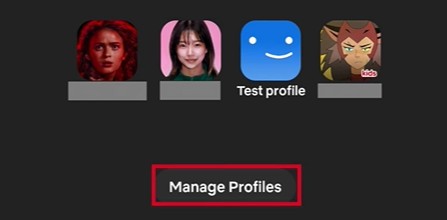 click manage profiles to access netflix playback settings
