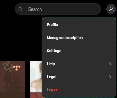 click manage subscription to change tidal plans