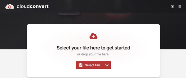 cloudconvert select file