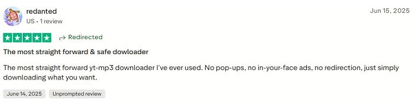 cnvmp3 trustpilot comment about the performance