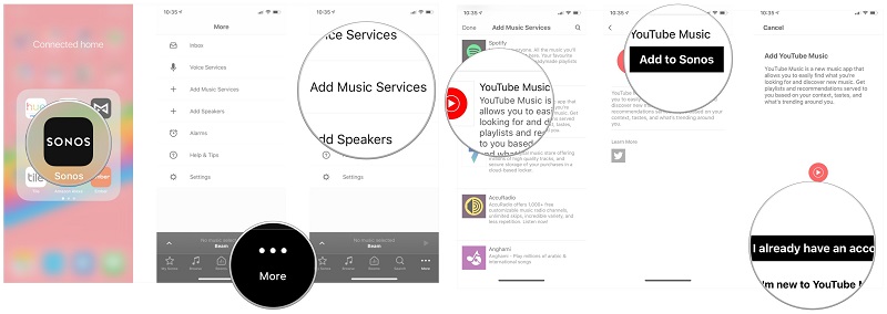 connect youtube music to sonos