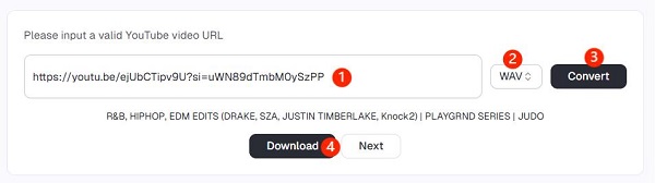 convert youtube to wav using y2wav