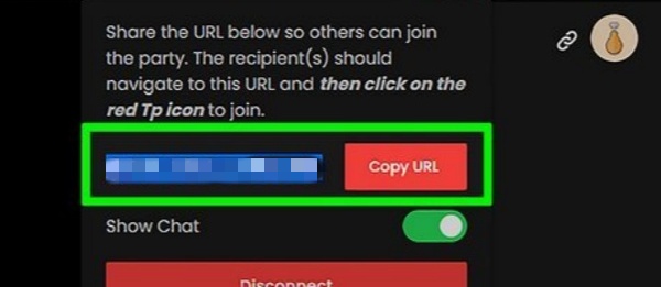 copy url from teleparty