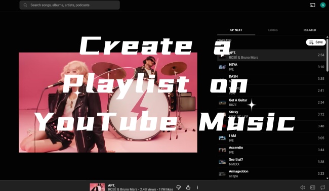create a playlist on youtube music