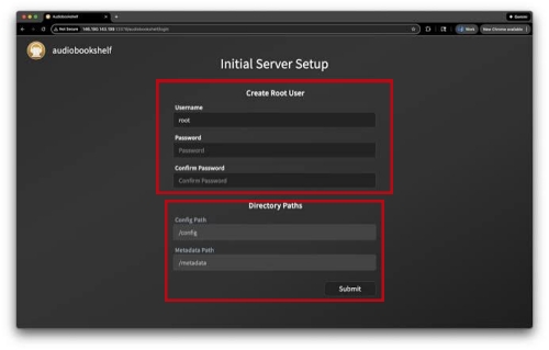 create an audiobookshelf administrator account on mac