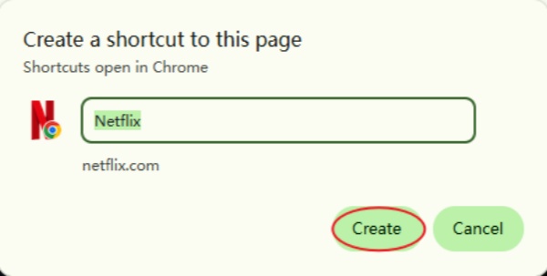 create netflix shortcut chrome