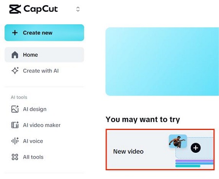 create new video in capcut online editor