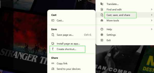 create shortcut chrome