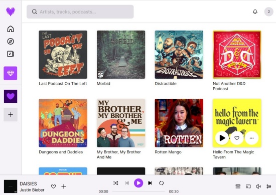 deezer different podcast categories