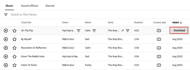download free music from youtube audio library