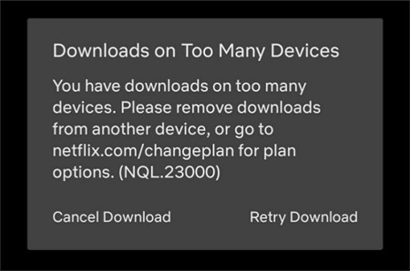 download on too many devices on netflix