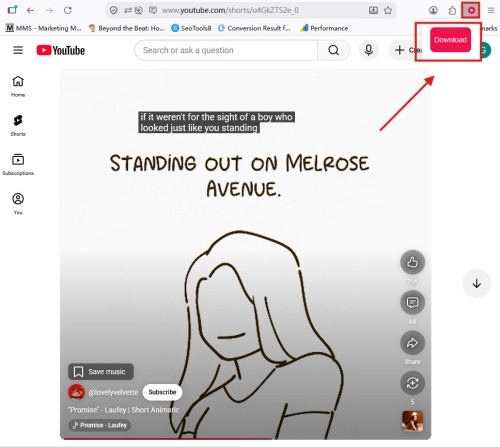 download youtube shorts via web extension