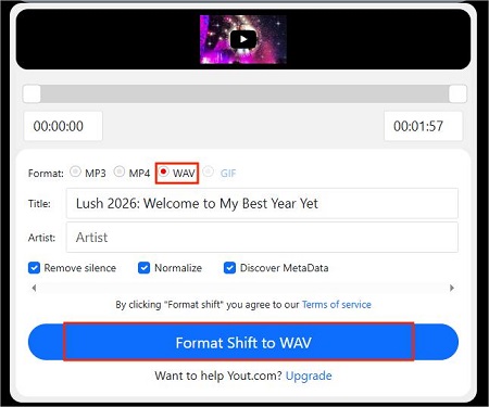 download youtube wav from yout converter