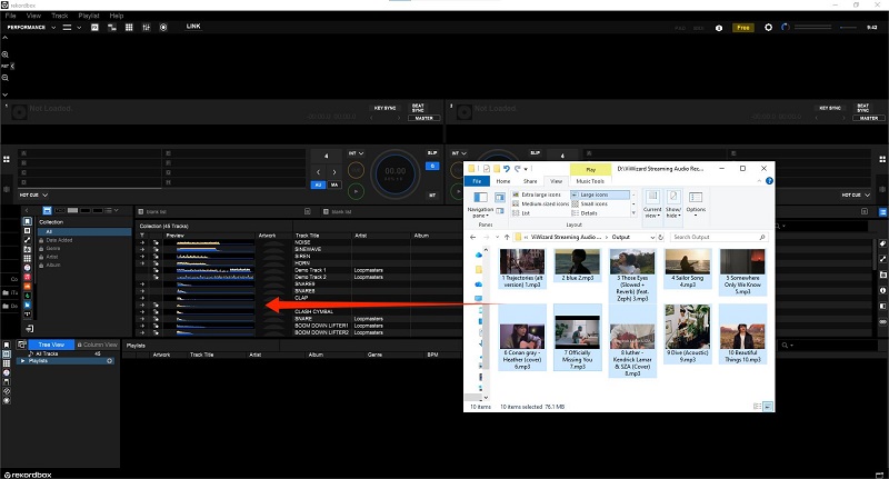 drag and drop youtube music files to rekordbox