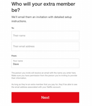 enter information to invite people