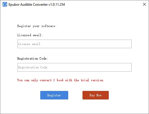 epubor audible converter register