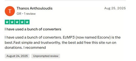 ezmp3 user review from trustpilot