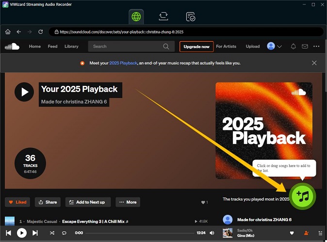 add soundcloud playback playlist to viwizard