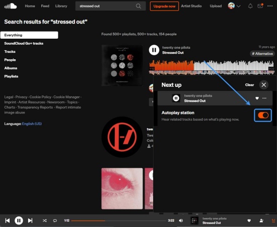 find autoplay station on soundcloud web