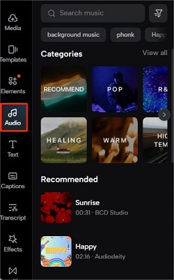 find capcut free music library