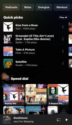 find speed dial on youtube music app