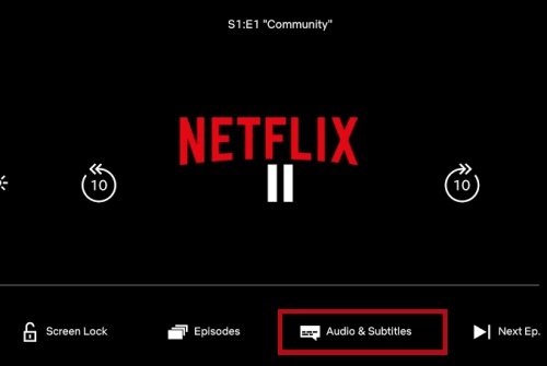 find the adudio and subtitles icon to change netflix audio description