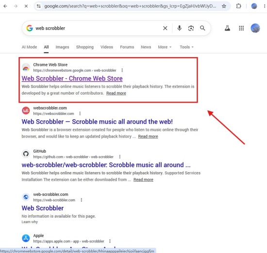 find web scrobbler on chrome